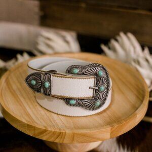 Dylan Brown Leather Turquoise Belt ✙NWT✙